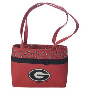 Georgia Bulldogs Red & Black Handbag With Double Shoulder Straps